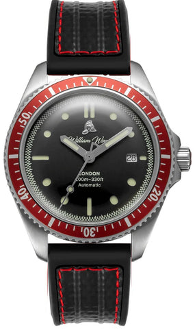 William Wood Watch Valiant Red Black Fire Hose