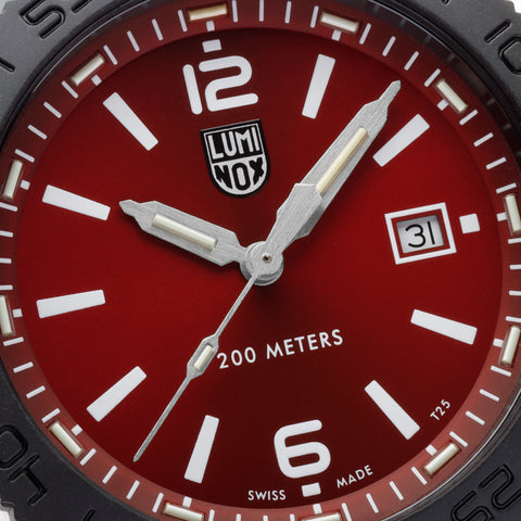 Luminox Pacific Diver Black Steel Red Watch
