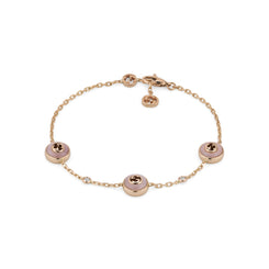 Gucci Interlocking G 18ct Rose Gold Diamond & Pink Opal Bracelet