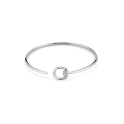 Gucci Horsebit 18ct White Gold 0.2ct Diamond Cuff Bracelet