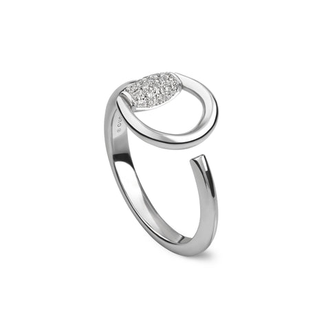 Gucci Horsebit 18ct White Gold and Diamond Ring