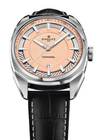 Perrelet LAB Peripheral 3 Hands & Date Salmon Watch
