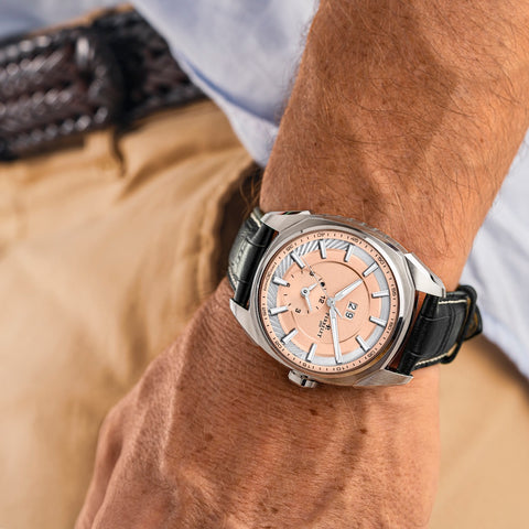 Perrelet LAB Peripheral Big Date Dual Time Salmon Watch