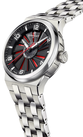Perrelet Turbine Titanium 41 Red Bracelet Watch