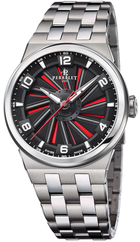 Perrelet Watch Turbine Titanium 41 Red Bracelet A4066/1