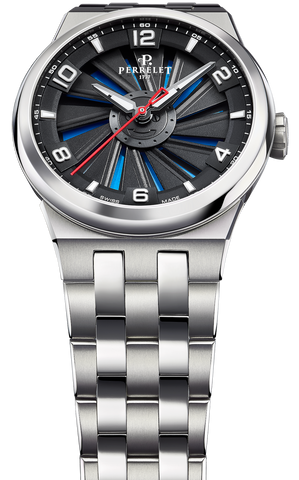 Perrelet Turbine Titanium 41 Blue Bracelet Watch