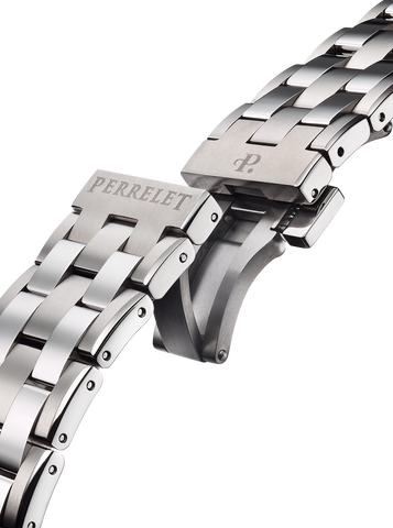 Perrelet Turbine Titanium 41 Black Bracelet Watch