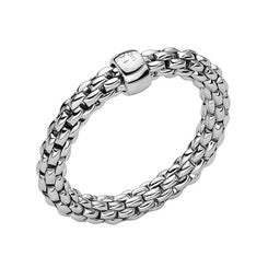 Fope Flex'it Essentials 18ct White Gold Slim Ring AN04.