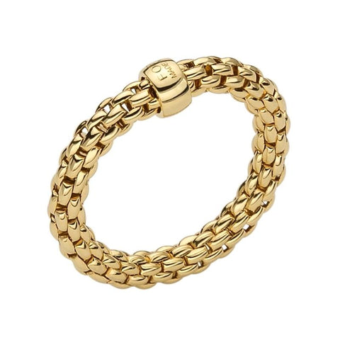 Fope Flex'it Essentials 18ct Yellow Gold Slim Ring AN04.