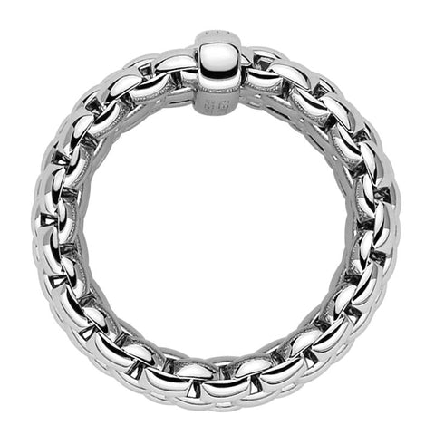 Fope Flex'it Essentials 18ct White Gold Wide Ring AN05.