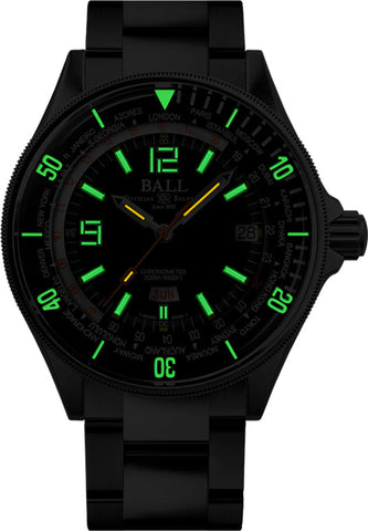 Ball Watch Company Engineer Master II Diver Worldtime Limited Edition Watch with black dial, steel bracelet, steel case