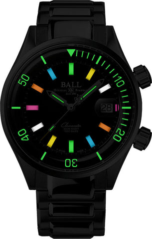 Ball Watch Company Engineer Master II Diver Chronometer Watch with black dial, steel bracelet, steel case