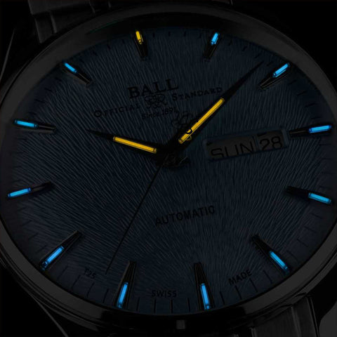 Ball Watch Company Trainmaster Eternity Blue Watch with steel bracelet, steel case