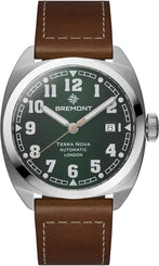 Bremont Watch Terra Nova 40.5 Date Green Leather TN40-DT-SS-GN-L-S