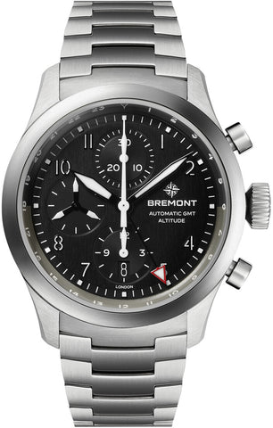 Bremont Watch Altitude Chronograph GMT Black Bracelet ALT42-CHR-G-SS-BK-B