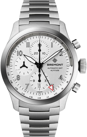 Bremont Watch Altitude Chronograph GMT Silver Bracelet ALT42-CHR-G-SS-SI-B