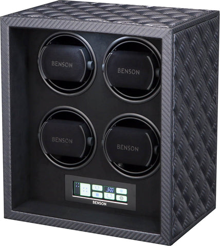 Benson Watch Winder Black Series Leather 4.22.CF Carbon Fibre