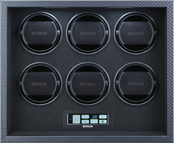 Benson Watch Winder Black Series Leather 6.22.CF Carbon Fibre
