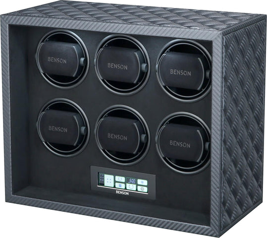 Benson Watch Winder Black Series Leather 6.22.CF Carbon Fibre