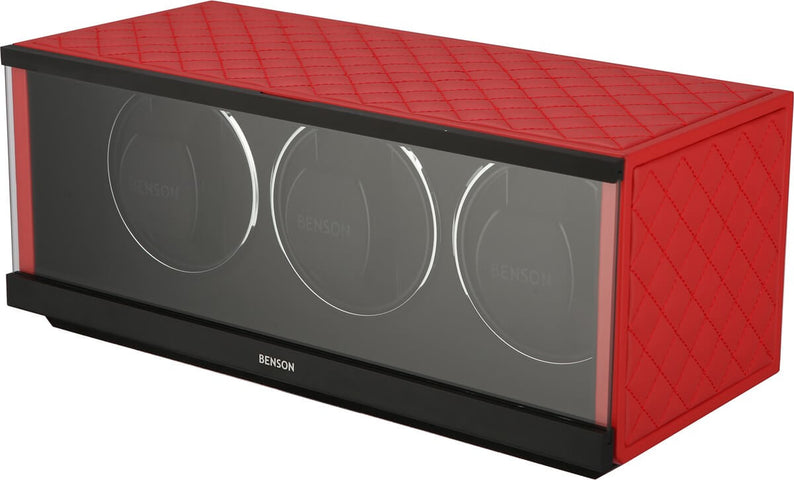 Benson Watch Winder Triple Swiss Series 3.20 Red Leather Limited Edition