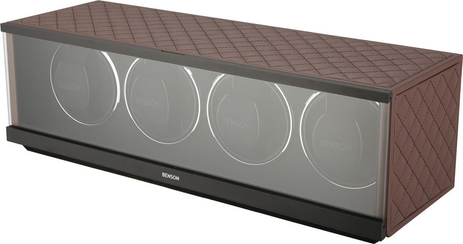 Benson Watch Winder Quad Swiss Series 4.20 Dark Brown Leather