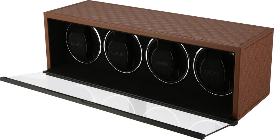 Benson Watch Winder Quad Swiss Series 4.20 Light Brown Leather