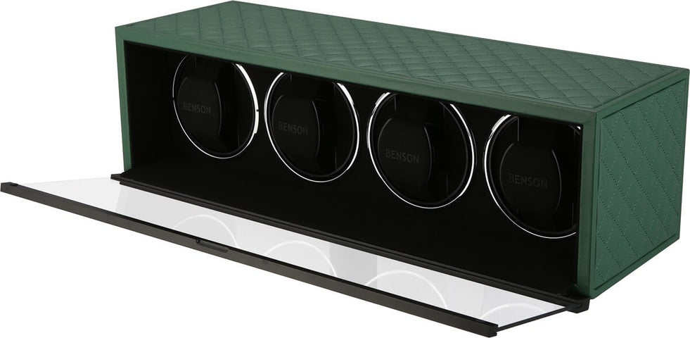 Benson Watch Winder Quad Swiss Series 4.20 Green Leather