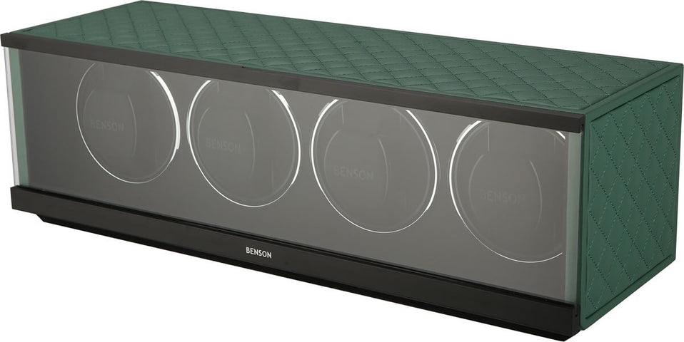 Benson Watch Winder Quad Swiss Series 4.20 Green Leather