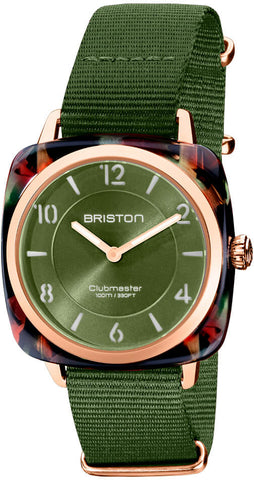 Briston Watch Clubmaster Chic HM Gold Olive Green 21536.PRA.UG.26.NOL