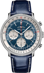 Breitling Navitimer Chronograph 41mm Mens Watch White Eyed Blue Watch AB0139631C1P1