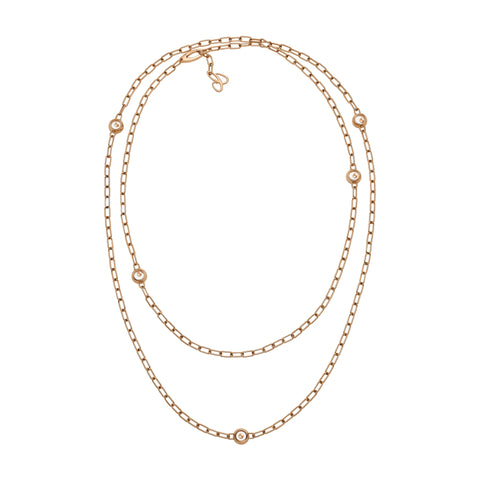 Chopard Happy Diamonds Icons 18ct Rose Gold 0.25ct Diamond Sautoir Necklace