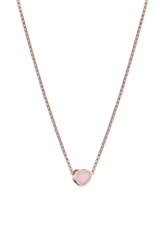 Chopard Happy Hearts 18ct Rose Gold Pink Opal Necklace