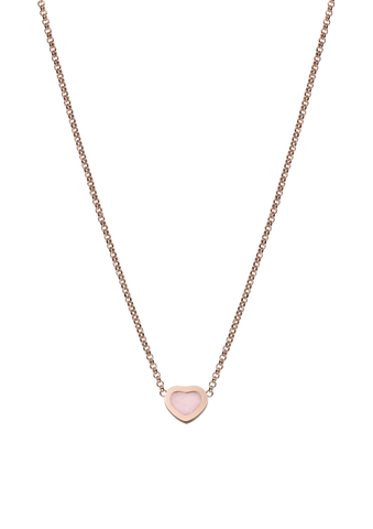 Chopard Happy Hearts 18ct Rose Gold Pink Opal Necklace