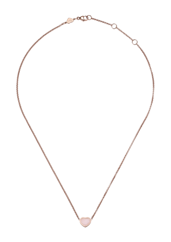 Chopard Happy Hearts 18ct Rose Gold Pink Opal Necklace