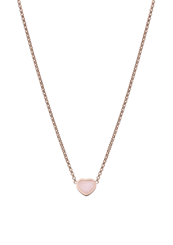 Chopard Happy Hearts 18ct Rose Gold Pink Opal Necklace, 81A086-5620