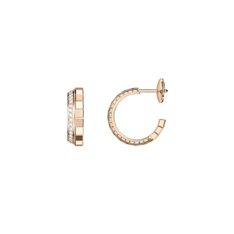 Chopard Ice Cube 18ct Rose Gold 0.24ct Diamond Hoop Earrings