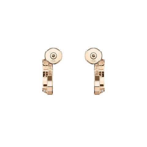 Chopard Ice Cube 18ct Rose Gold 0.24ct Diamond Hoop Earrings