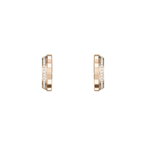 Chopard Ice Cube 18ct Rose Gold 0.24ct Diamond Hoop Earrings