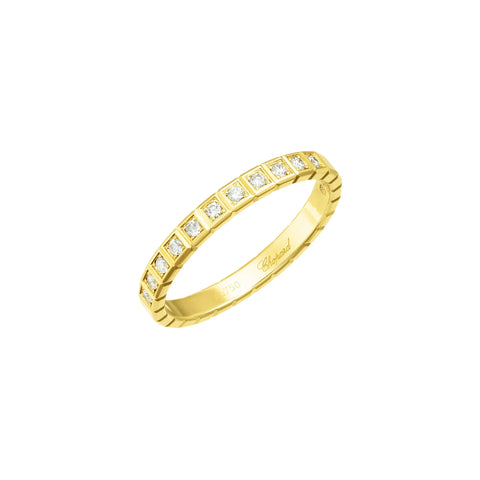 Chopard Ice Cube 18ct Yellow Gold Diamond Half Set Slim Ring 827702-0256