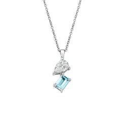 Clogau Ti a Fi White Gold, Diamond and Aquamarine Pendant