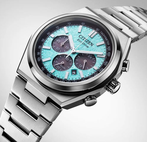 Citizen Super Titanium Zenshin Chrono Textured Blue Watch D