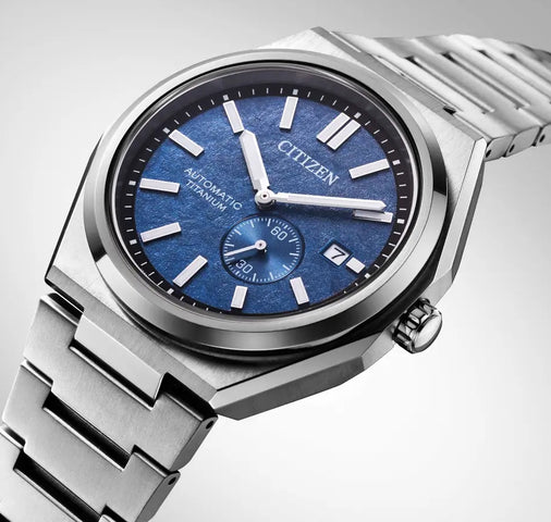 Citizen Super Titanium Zenshin Automatic Textured Blue Watch
