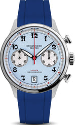 Duckworth Prestex Watch Lostock Blue 40mm Quartz Chronograph Rubber D547-03 DR