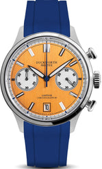 Duckworth Prestex Watch Lostock Orange 40mm Quartz Chronograph Blue Rubber D547-05 DR
