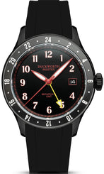 Duckworth Prestex Broadgate GMT Black Black Rubber Watch D760-01-AR