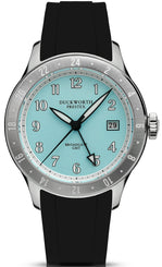 Duckworth Prestex Broadgate GMT Blue Black Rubber Watch D760-03-AR
