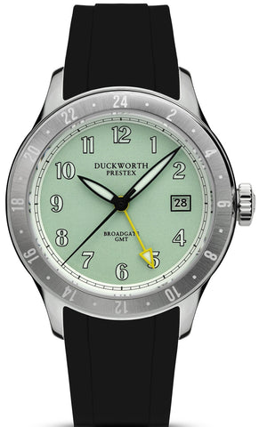 Duckworth Prestex Broadgate GMT Green Black Rubber Watch