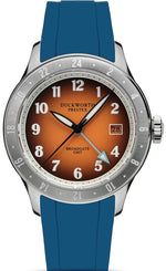 Duckworth Prestex Broadgate GMT Orange Blue Rubber Watch D760-05-DR