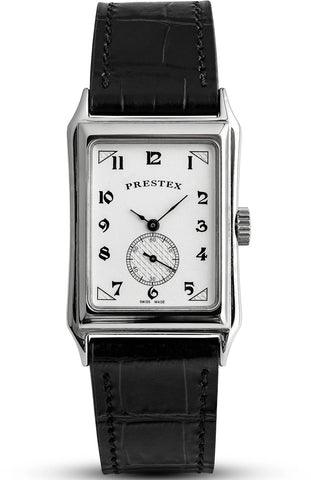 Duckworth Prestex Parker White Black Leather Watch D813-02-A
