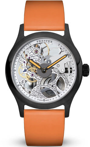 Duckworth Prestex Skeleton PVD Orange Hands Watch D511-05-OR